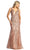 May Queen RQ7928 - Embellished Sheath Evening Dress Evening Dresses 6 / Rosegold