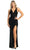 May Queen RQ7940 - Sequined V-Neck Evening Dress Evening Dresses 4 / Black