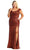 May Queen RQ7950 - Off Shoulder Sequin Evening Gown Evening Dresses 4 / Rust