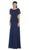 May Queen - Short Sleeve Peplum Evening Dress MQ-1427 CCSALE XL / Navy