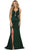 May Queen - Strappy Fitted Plunging Trumpet Prom Dress Bridesmaid Dresses 2 / Hunter-Green