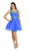 May Queen - Stunning Beaded Illusion Neck Cocktail Dress Special Occasion Dress 4 / Royal