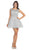 May Queen - Stunning Beaded Illusion Neck Cocktail Dress Special Occasion Dress 4 / Silver