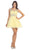 May Queen - Stunning Beaded Illusion Neck Cocktail Dress Special Occasion Dress 4 / Yellow