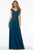 MGNY By Mori Lee - 72134SC Embellished V-neck Evening Gown - 1 pc Silver In Size 6 Available CCSALE