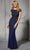 MGNY By Mori Lee - 72405 Floral Beaded Trumpet Full Dress Evening Dresses 00 / Navy