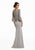 MGNY By Mori Lee - Beaded Off-Shoulder Evening Gown with Peplum 72005SC - 1 pc Taupe In Size 10 Available CCSALE 10 / Taupe