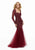 MGNY By Mori Lee - Beaded Sweetheart Long Sleeve Trumpet Gown 72036SC - 2 Pcs Wine in Sizes 8 and 10; 1 Pc Charcoal in Size 12 Available CCSALE 8 / Wine