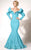 MNM COUTURE 2285A Long Sleeve Off-Shoulder Mermaid Dress CCSALE 40 / Ice Blue