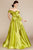 MNM Couture - 2343 Fabulous Off Shoulder Bow Accent Ballgown Special Occasion Dress 0 / Green