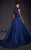 MNM COUTURE - 2444 Floral Applique High Neck Ballgown With Train Special Occasion Dress