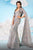 MNM COUTURE - 2608 Split Cascade Sleeve Sequined Mermaid Gown Mother of the Bride Dresses 4 / Silver