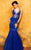MNM COUTURE - Embellished Halter Mermaid Dress 7449 - 1 pc Blue In Size 20 Available CCSALE 20 / Blue