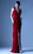 MNM Couture - G0919 Illusion V Neckline Draped Pleated Evening Dress Special Occasion Dress