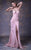 MNM COUTURE - G0982 Strapless V Neck Wrap Skirt Sheath Gown Special Occasion Dress 0 / Pink