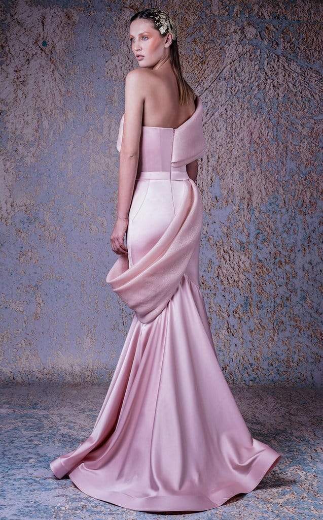 Donna Karan One Shoulder Evening Gown in Pink