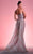 MNM COUTURE - G1240 Strapless Pleat-Patterned Fringed Overskirt Gown In Pink