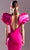 MNM COUTURE G1536 - Plunging Neck Ruffled Detail Sleeve Prom Dress Prom Dresses