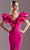 MNM COUTURE G1536 - Plunging Neck Ruffled Detail Sleeve Prom Dress Prom Dresses