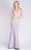 MNM COUTURE - M0004 Halter Neckline Crepe Mermaid Long Dress Special Occasion Dress 0 / Grey