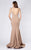 MNM COUTURE - M0008 Illusion V Neck Crepe Trumpet Evening Gown Special Occasion Dress