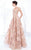 MNM Couture - N0194 Floral Embroidered Illusion Pleated Gown Special Occasion Dress