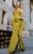 MNM COUTURE - N0297 Strapless Ruffled Jumpsuit with Slit Special Occasion Dress 6 / Mustard