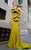 MNM COUTURE - N0298 Ruffled Asymmetrical Mermaid Gown In Yellow