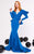 MNM COUTURE - N0315 Cowl Ornate Cutout Long Sleeve Mermaid Gown Evening Dresses