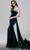 MNM COUTURE N0449 - Draped Velvet Evening Dress Pageant Dresses