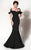 MNM COUTURE - Ruffle Sleeve Sweetheart Evening Dress 2144A CCSALE 4 / Black