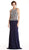 Mock Two Piece Jeweled Fitted Prom Dress Prom Dresses XXS / Navy