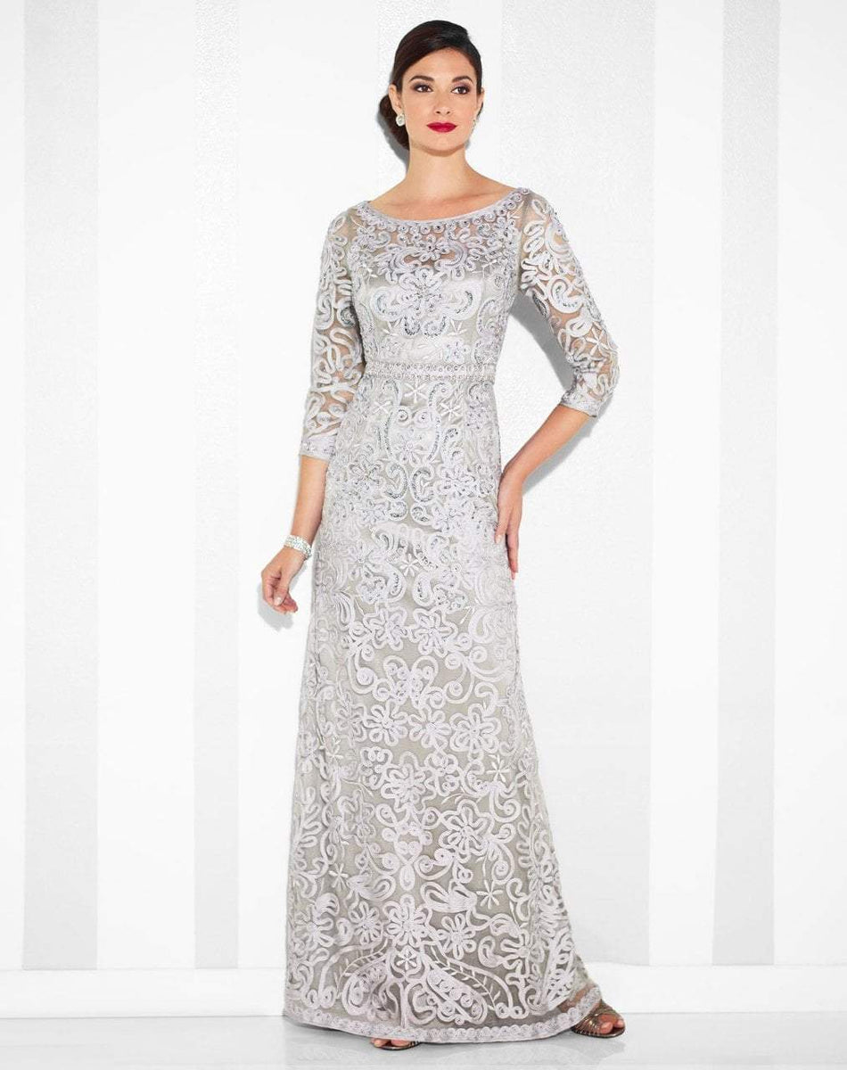 Mon Cheri - 115604SL Illusion Embroidered Lace Gown – Couture Candy