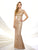 Mon Cheri - 215912 Cap Sleeve Illusion Lace Gown CCSALE 10 / Gold