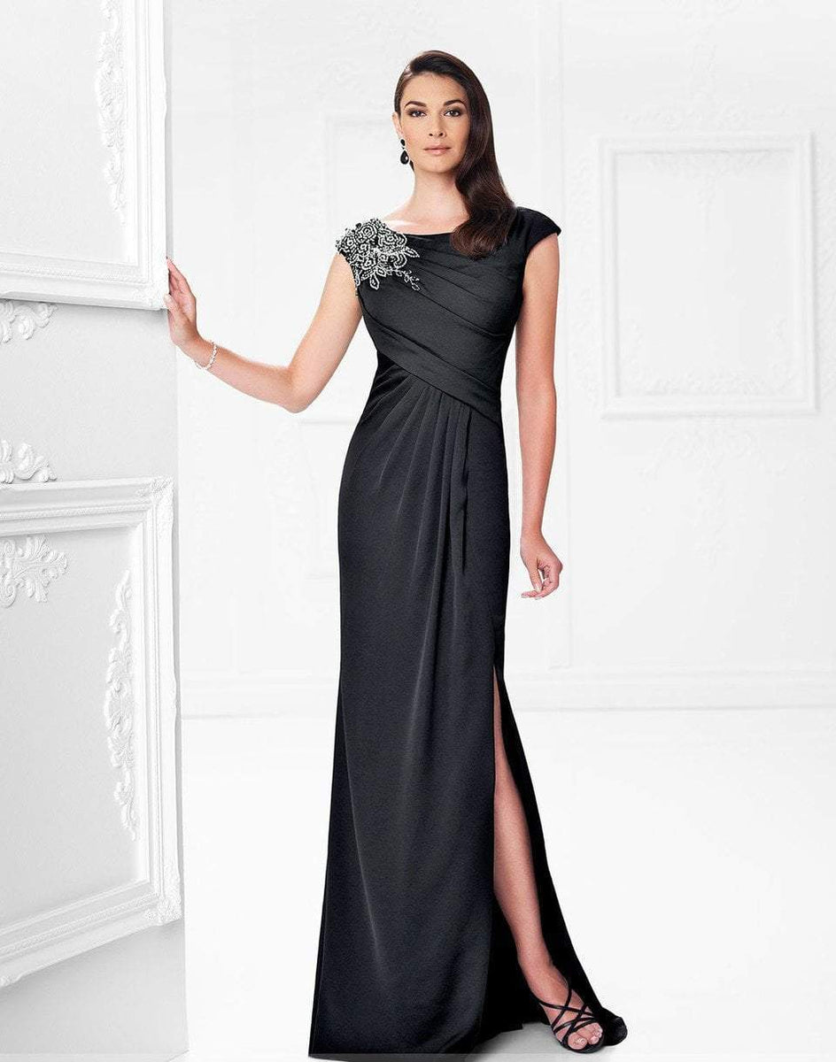Mon Cheri Beaded Draped Sheath Gown – Couture Candy