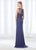 Mon Cheri Draped V-Neck Lace Embellished Gown 118666 - 1 pc Mink in Size 6 Available CCSALE