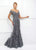 Mon Cheri - Lace Applique Plunging Trumpet Dress 118D12 - 1 pc Pewter in Size 8 Available CCSALE 8 / Pewter