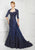 Mon Cheri Queen Anne Lace Gown with Long Train 217D83 CCSALE 12 / Navy/Pewter