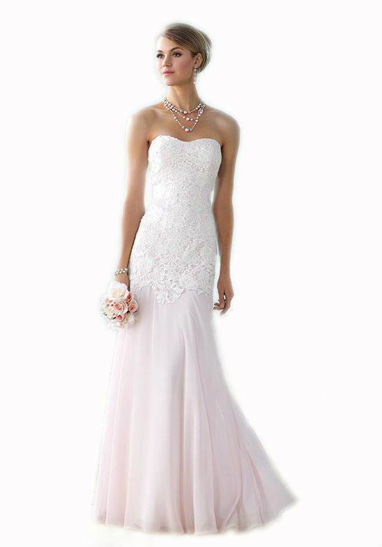 Mon Cheri - Semi-Sweetheart Chiffon Dress 215107 CCSALE 4 / Ivory/Pink