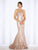 Mon Cheri Sequined Trumpet Gown in Champagne 116674 CCSALE 12 / Champagne