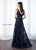 Mon Cheri Sequined Tulle Sleeveless Gown 217645 - 1 pc Navy In Size 4 Available CCSALE 4 / Navy