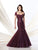 Mon Cheri Strapless Lace Mermaid Long Gown in Navy 214956 CCSALE