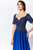 Mon Cheri - V-Neck Beaded Long A-Line Evening Gown 120D04 - 2 pcs Blue Willow In Size 14 and 18 Available CCSALE