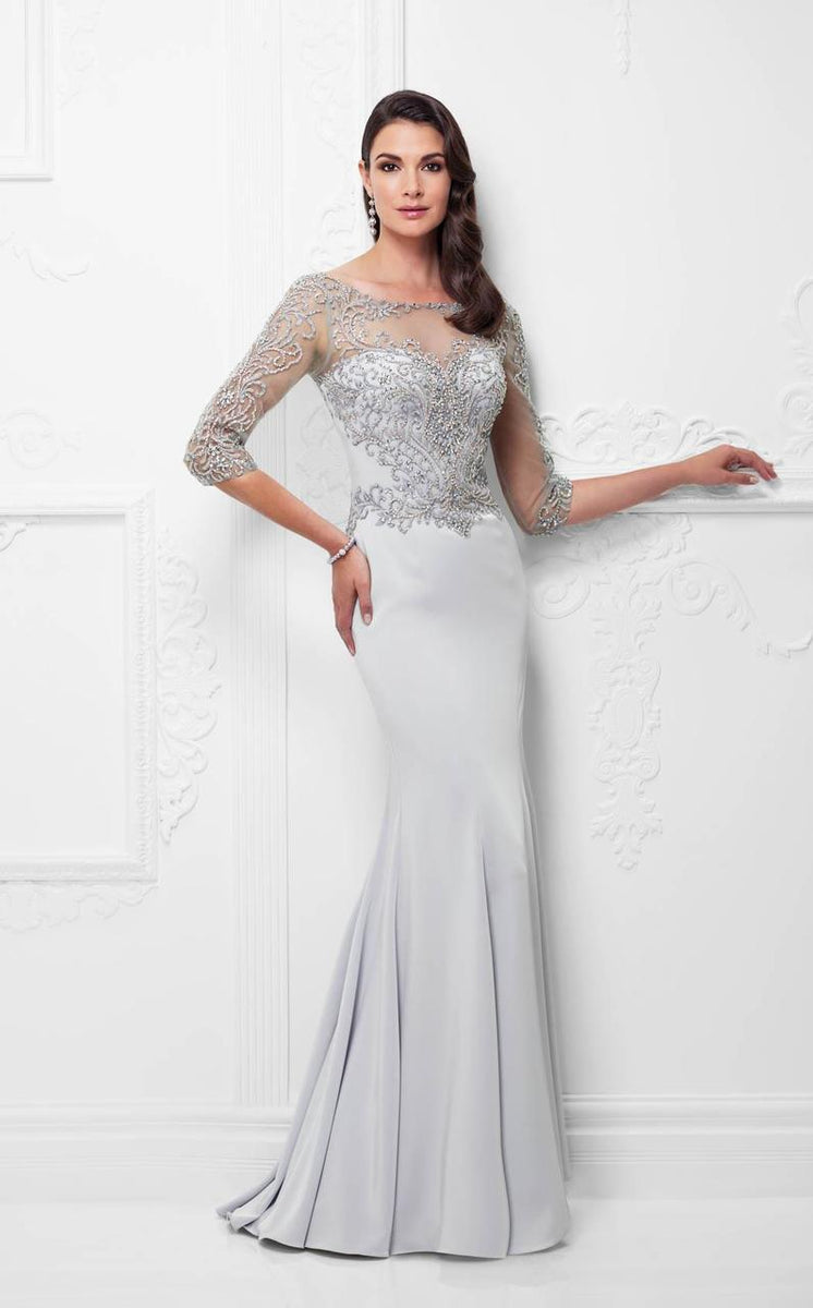 Montage by Mon Cheri - 117910 Quarter Sleeve Beaded Illusion Gown ...