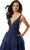 Mori Lee - 43089 Sleeveless V Neck Beaded Lace Appliques Satin Gown Prom Dresses