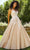 Mori Lee 47044 - Sleeveless Plunging V-neck Evening Gown Special Occasion Dress 00 / Ivorynude