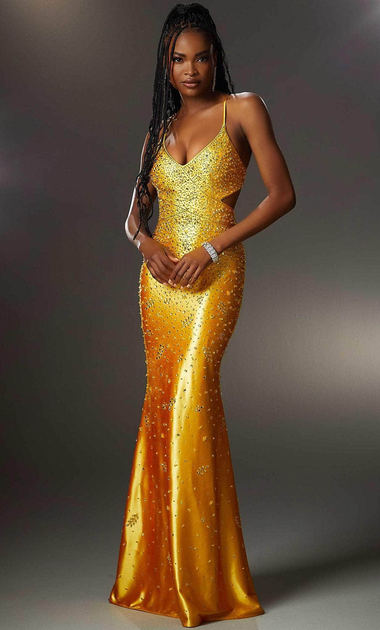 Mori lee sales yellow prom dress