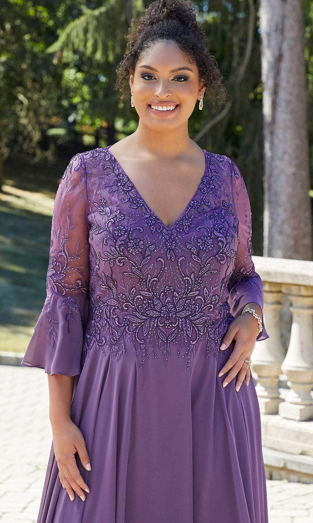 Long Sleeve Evening Gown Plus Size 
