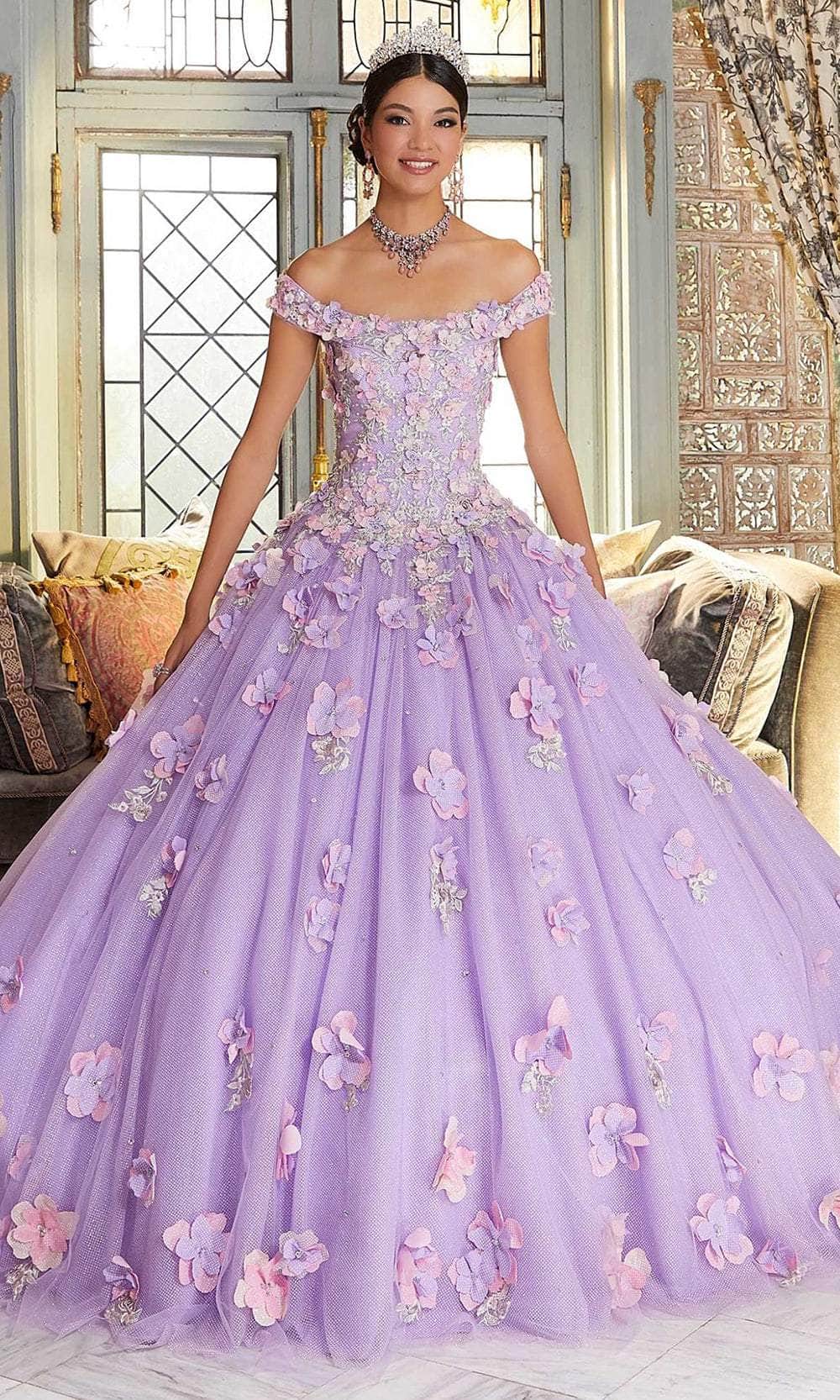 Mori Lee 89341 - Floral Appliqued Quinceañera Dress – Couture Candy
