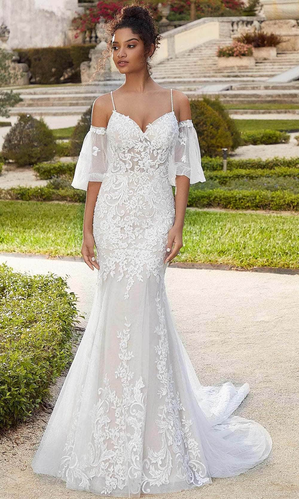 F211013 Beaded Sweetheart Neckline & Embroidered Lace Wedding Dress
